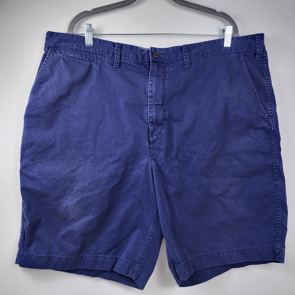 Polo Ralph Lauren Men's Size 42 Blue Cotton Drill Khaki Flat Front 10 In. Shorts